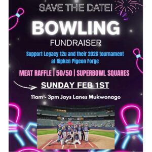 9 Pin Tap Bowling Fundraiser for Legacy 12U Red